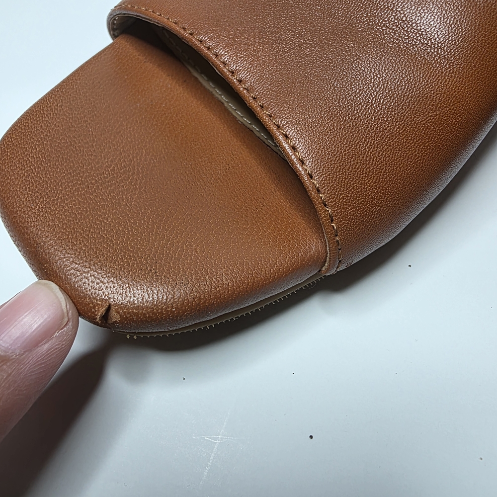 Trotters Nila Leather Slingback Heels – Size 6.5 Medium Luggage Color - Picture 10 of 11
